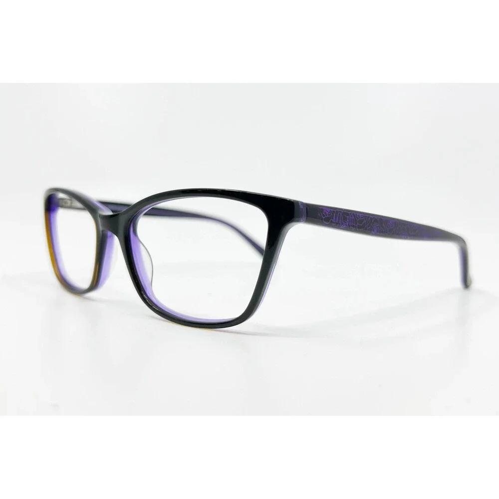 Anna Sui Eyeglasses Womens Black Purple Cat Eye AS5022 037 53-16-140 53mm